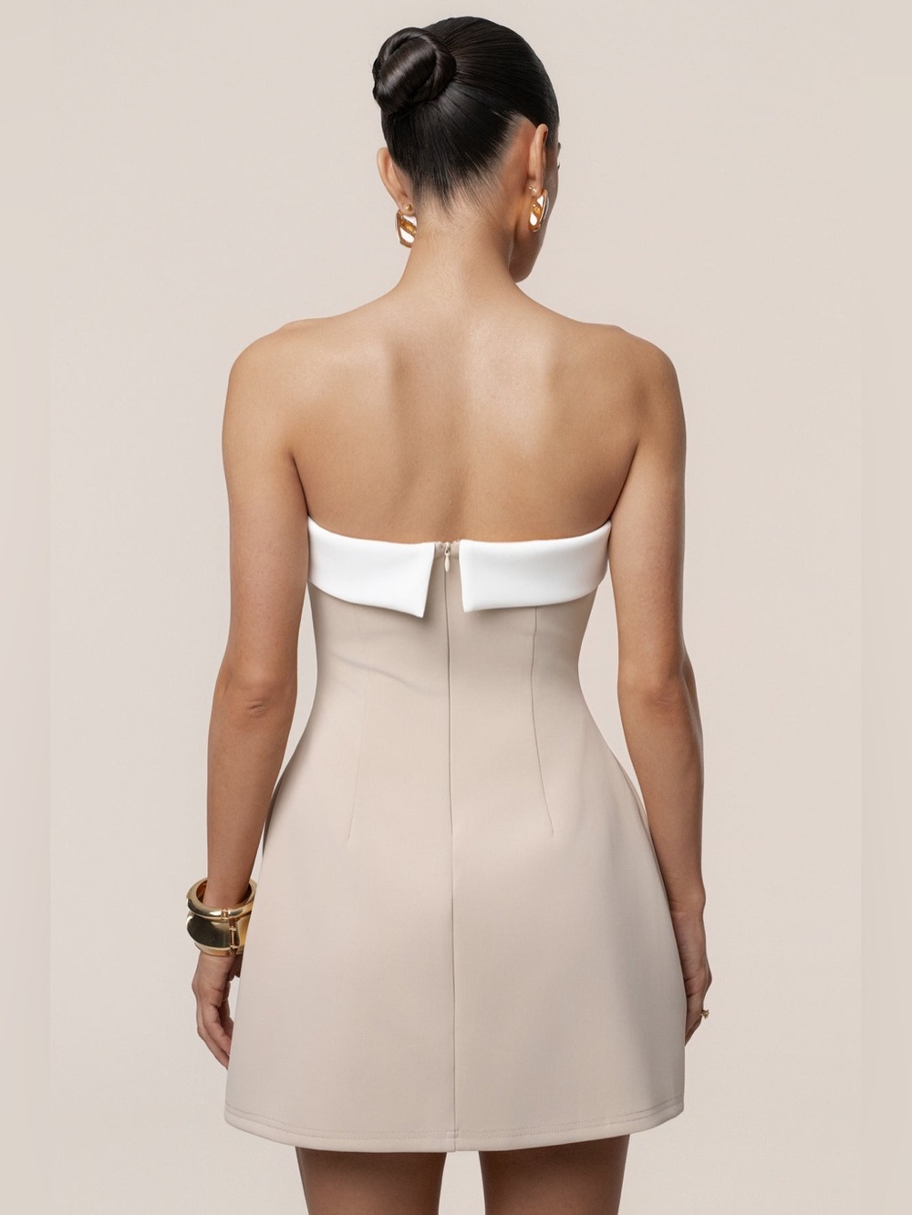 JLuxLabel Beige Midnight Toast Mini Dress Size Small NWT - Picture 3 of 10